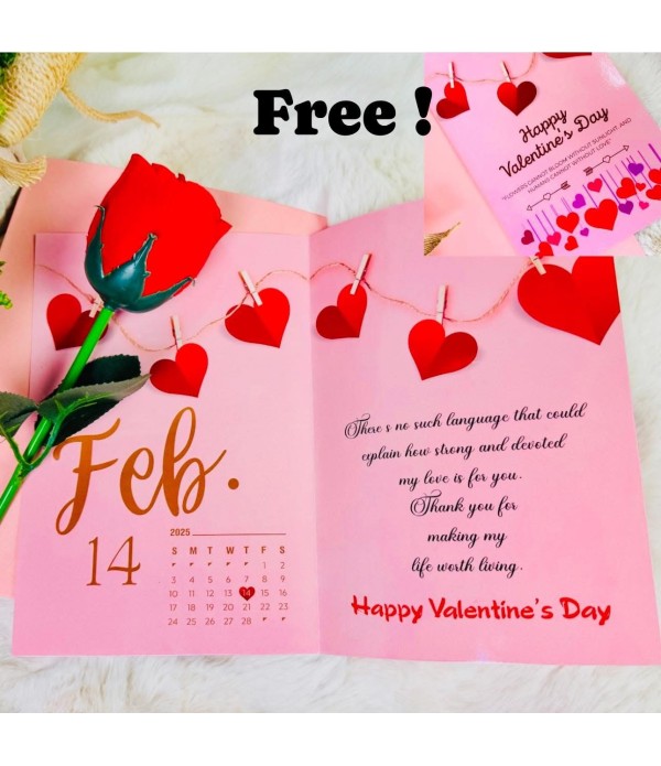Valentine's day Card and flower Free