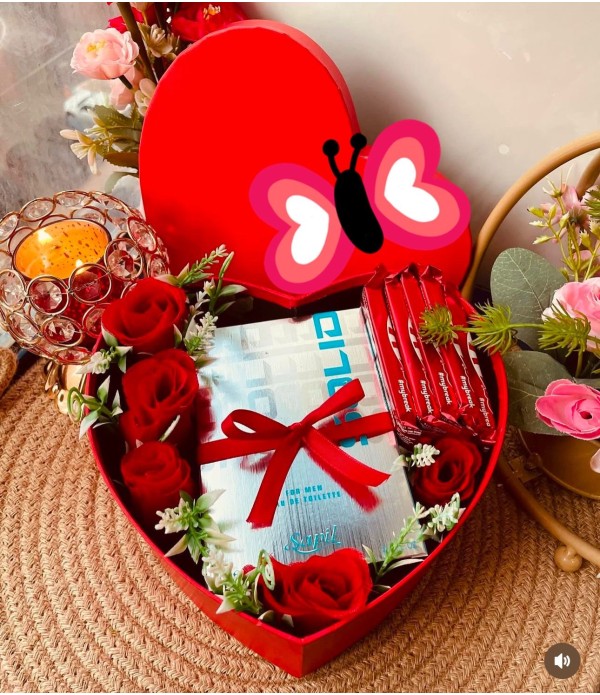 perfume with chocolate box