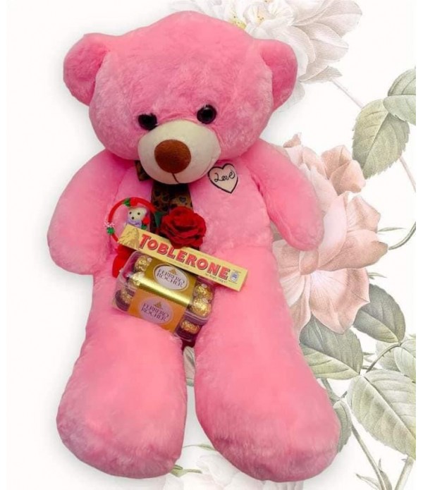 3 feet teddy with chock gift